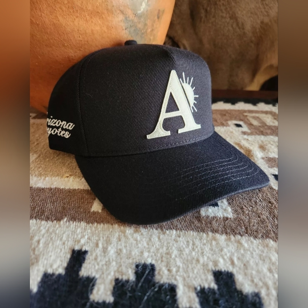 Arizona Coyotes Utah Mammoth Black 'A' Sun Adjustable Hat Acrylic/Wool NEW
